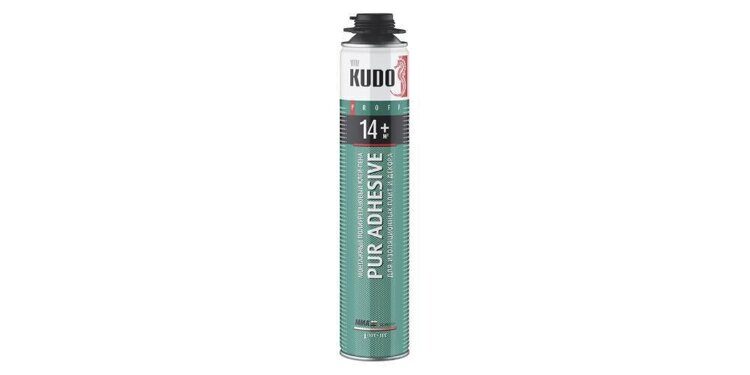 Клей-пена для теплоизоляции "Kudo" Pur Adhesive Proff 14+, 1000 мл