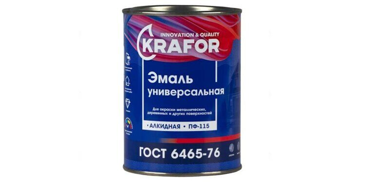 Эмаль "KRAFOR" ПФ-115 светло-голубая 0,8 кг