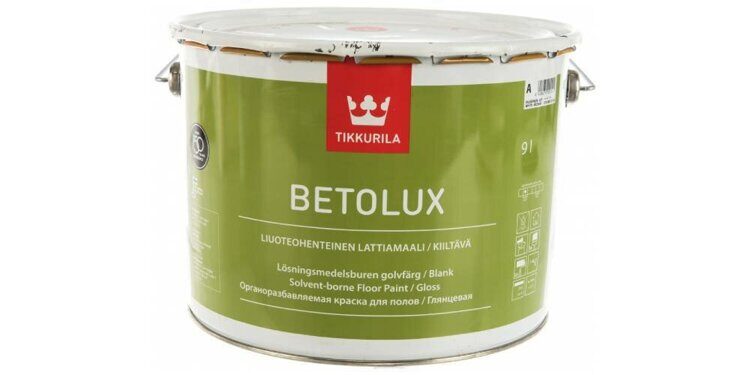 Краска для пола "TIKKURILA BETOLUX" база С, алкидно-уретановая, глянцевая 9 л