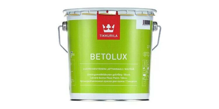 Краска для пола "TIKKURILA BETOLUX AKVA" база С, влагостойкая, моющаяся 2,7 л